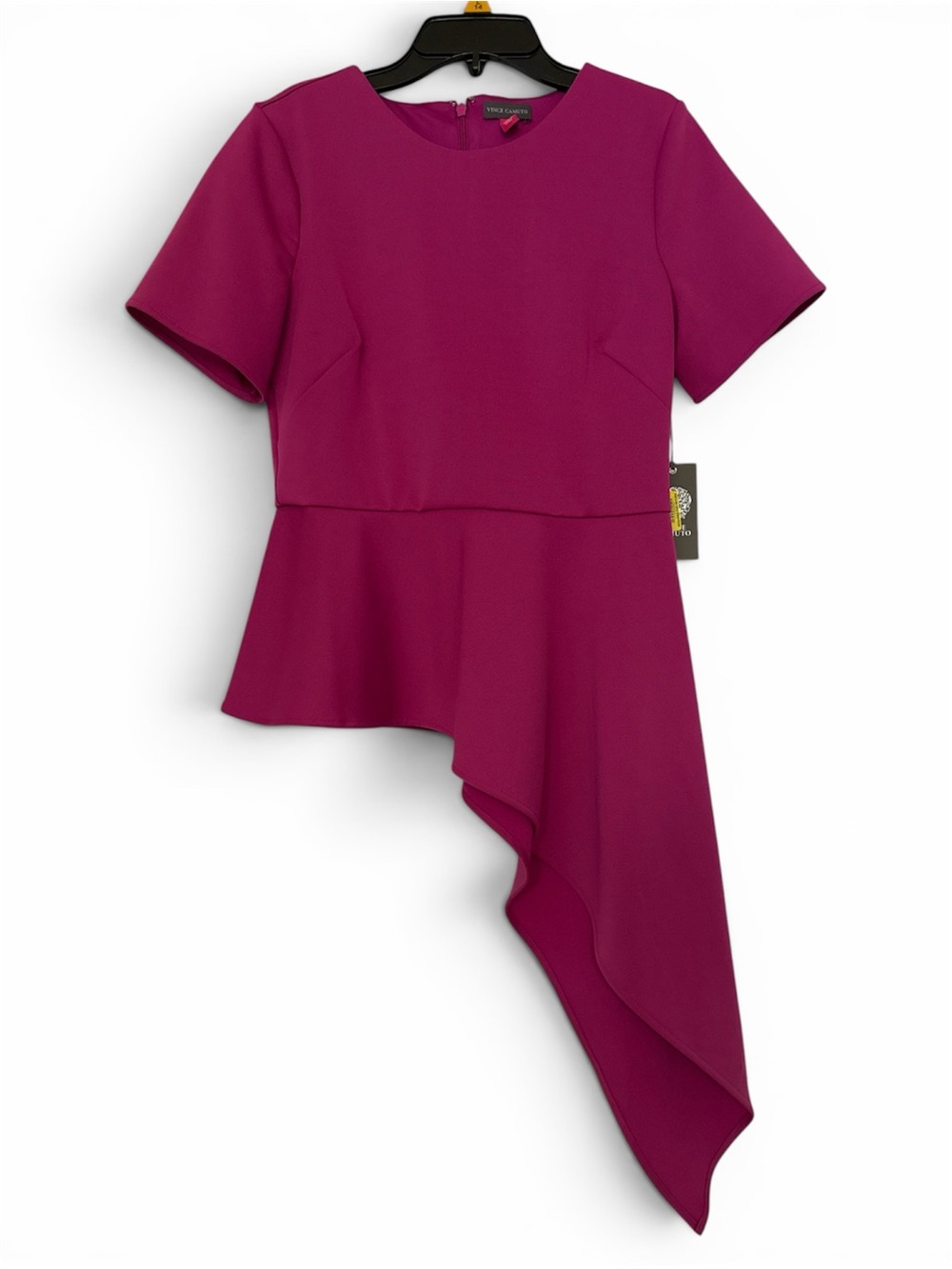 Vince Camuto Magenta Asymmetric Peplum Top